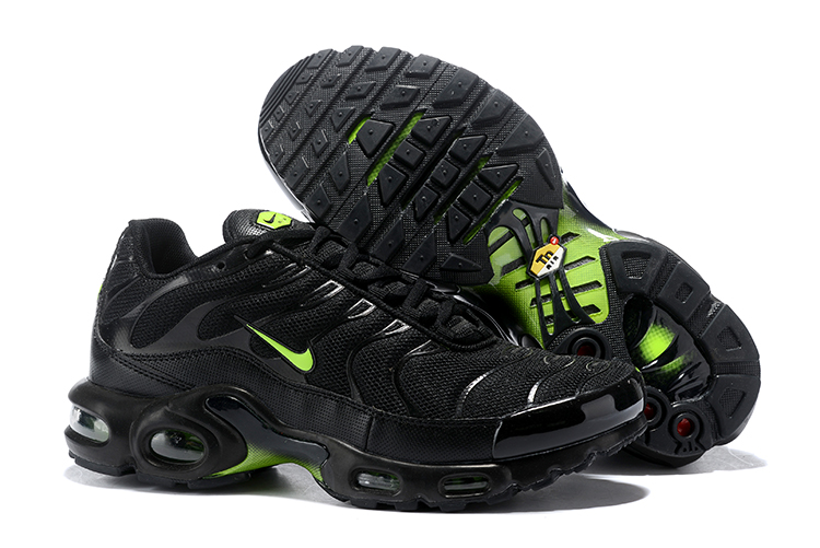 2020 Nike Air Max TN Plus Black Green Shoes - Click Image to Close